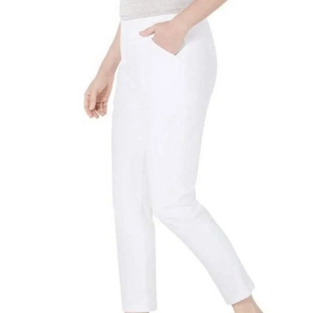 NWT style & co ankle pant women x small mid rise waist stretch white - Picture 3 of 6